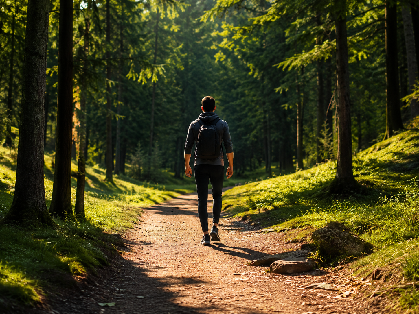 Wandelpad door een groen bos